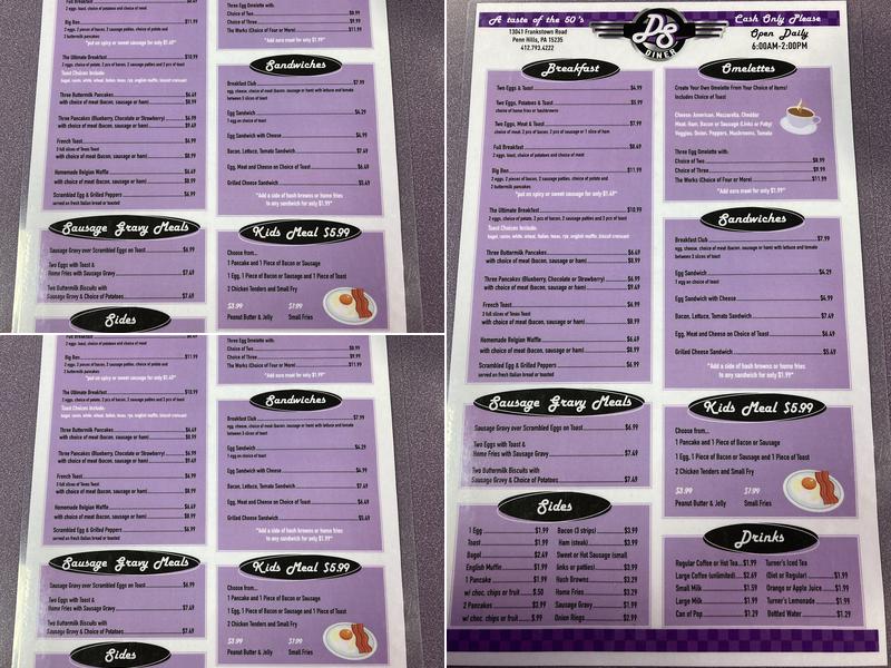 Donut Shack DINER Menu