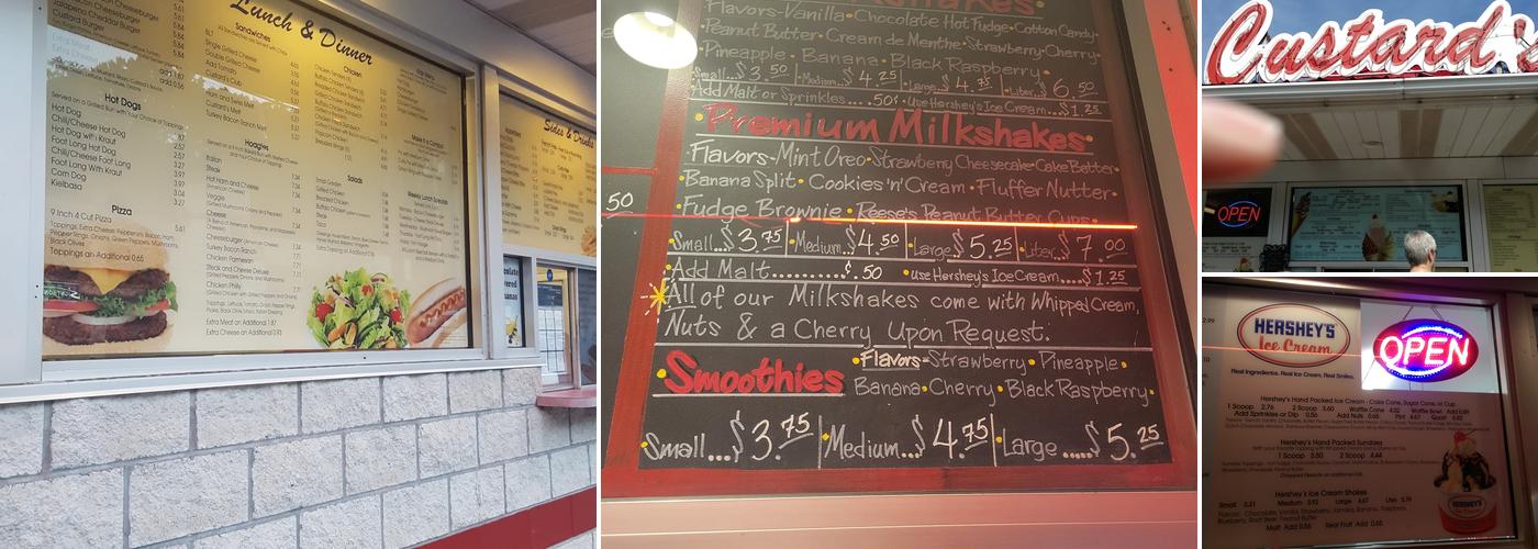Custard's Menu