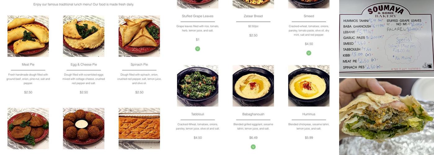 Soumaya & Sons Bakery Menu