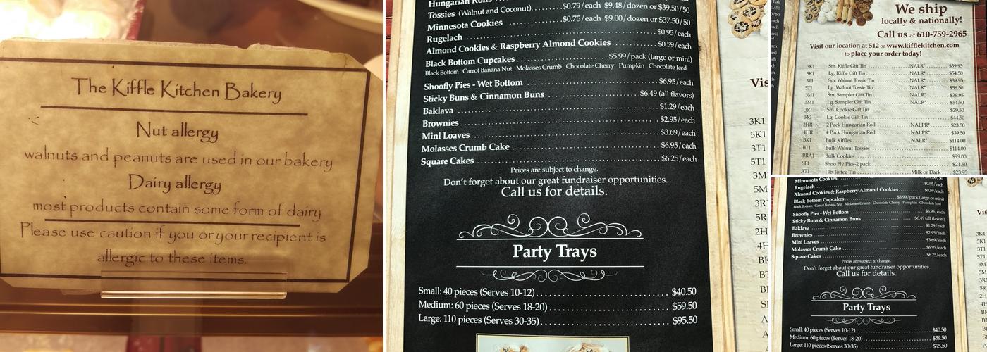 Kiffle Kitchen Bakery Menu