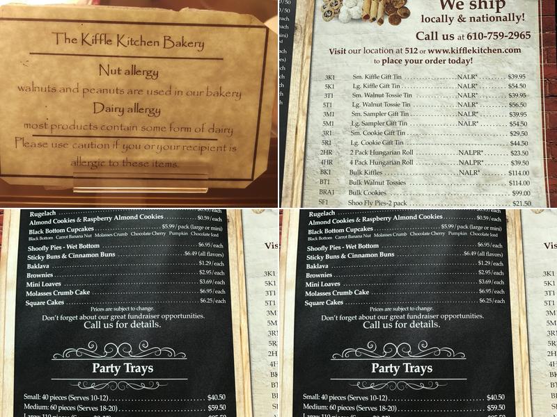 Kiffle Kitchen Bakery Menu