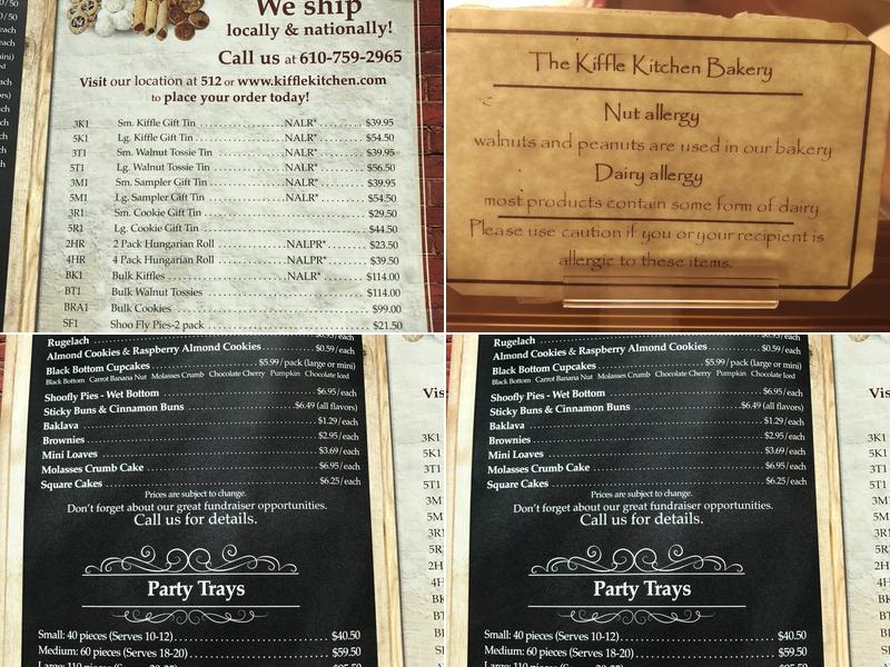 Kiffle Kitchen Bakery Menu