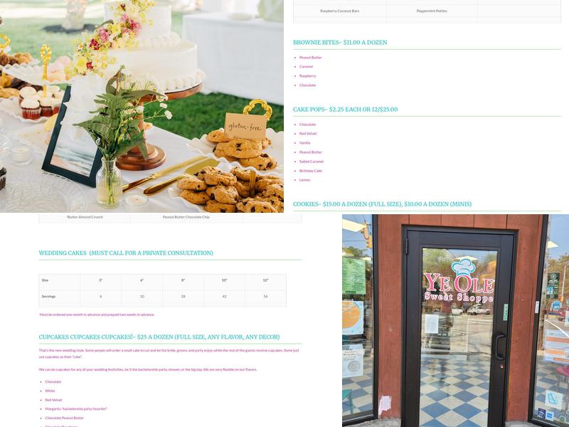 Ye Ole Sweet Shoppe Menu