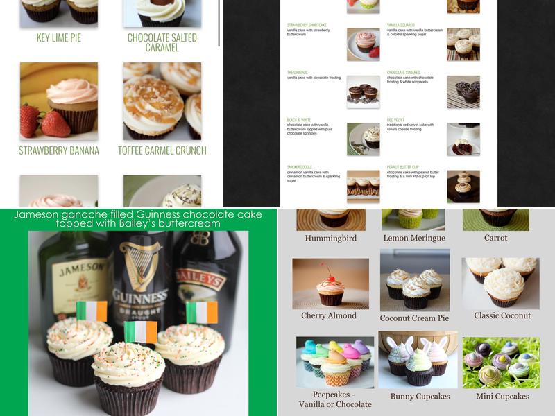 Sublime Cupcakes Menu