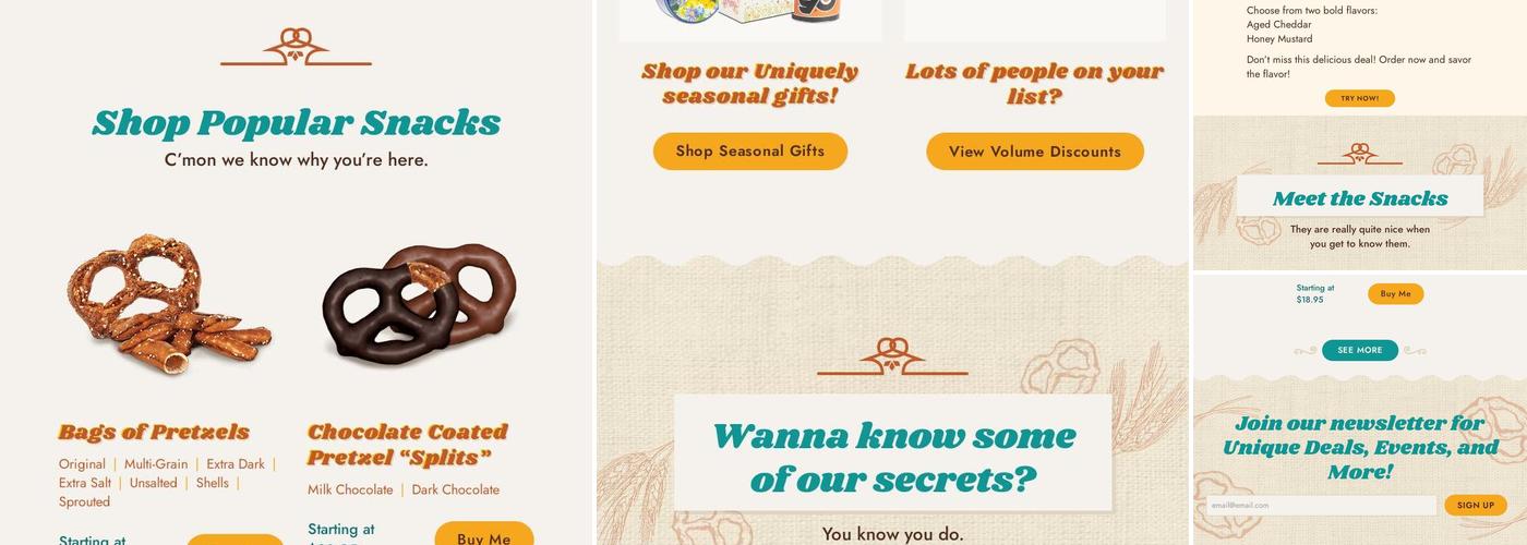 Unique Snacks Menu