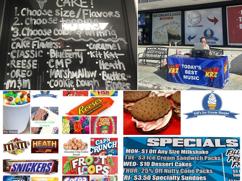 Giff’s Ice Cream Shoppe Menu
