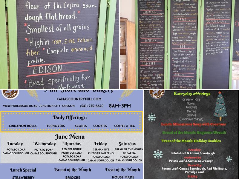 Camas Country Bakery and Store Menu