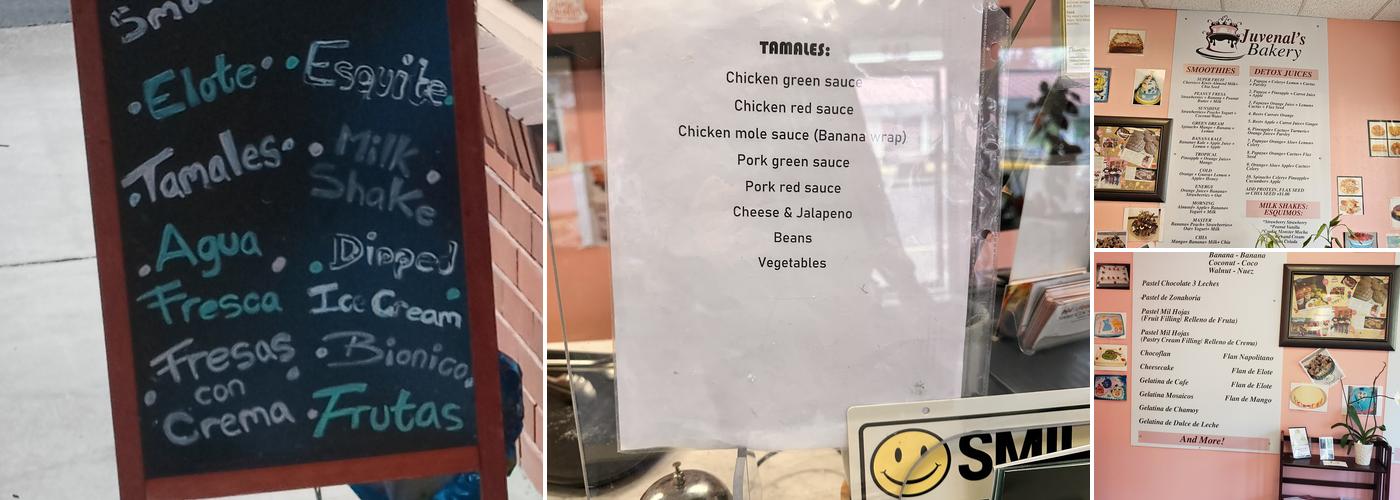 Juvenal's Bakery Menu