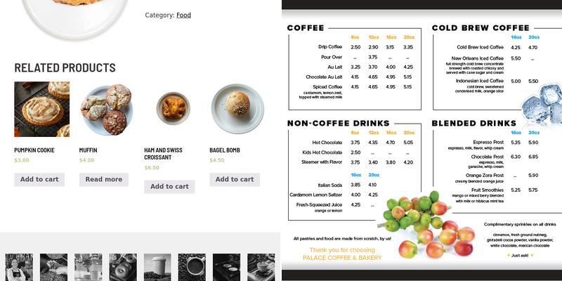 Palace Coffee | Bakery Menu