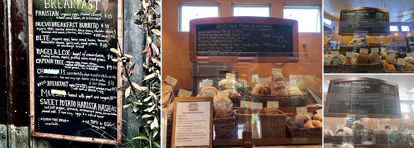 Hideaway Bakery Menu