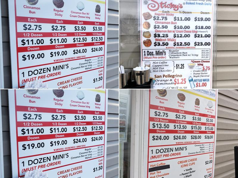 Mr Sticky's Homemade Sticky Buns Menu