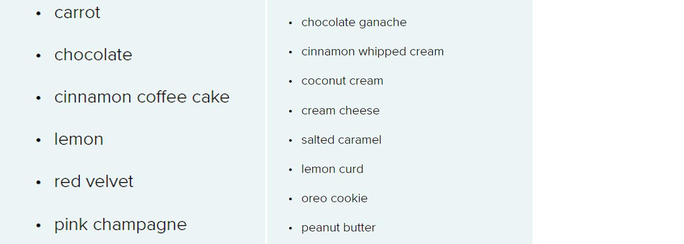 Bella Manse Menu