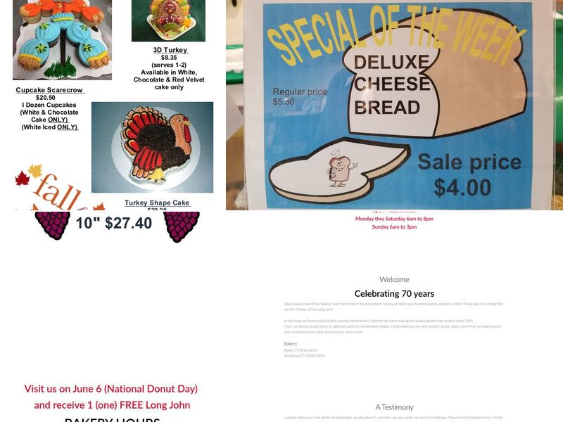 Achenbach's Pastries, Inc Menu