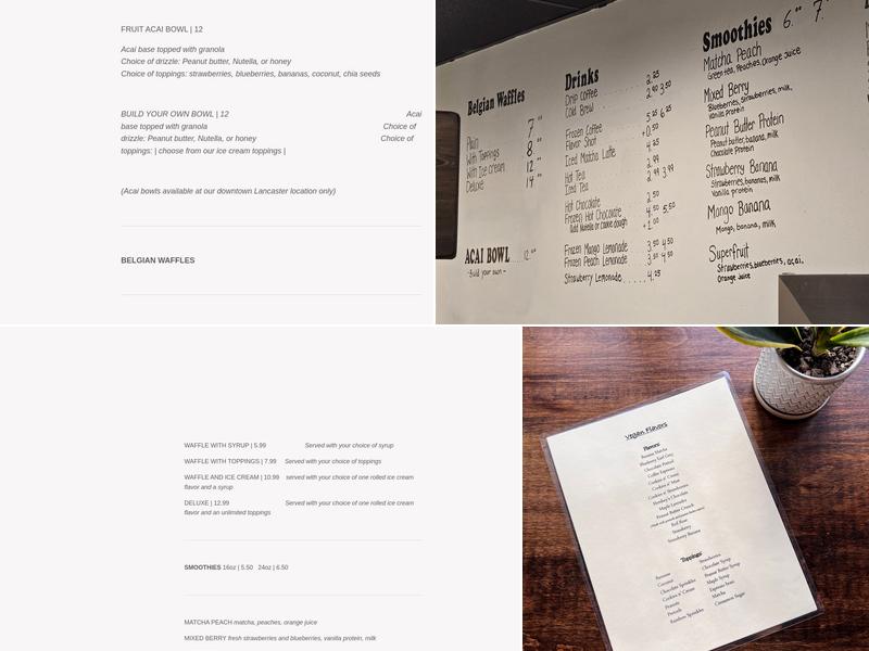 Rolled Cold Creamery Menu