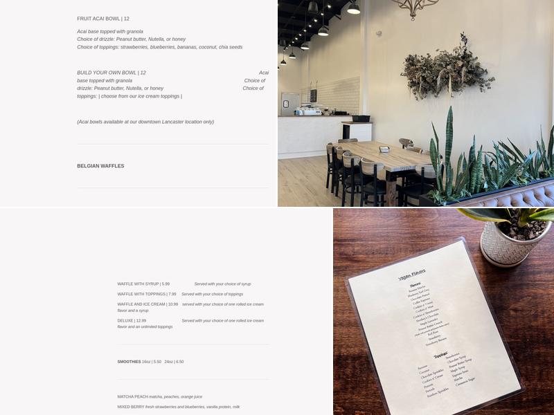Rolled Cold Creamery Menu