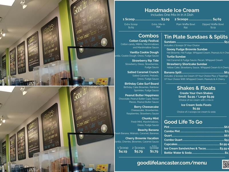 Good Life Ice Cream & Treats Menu
