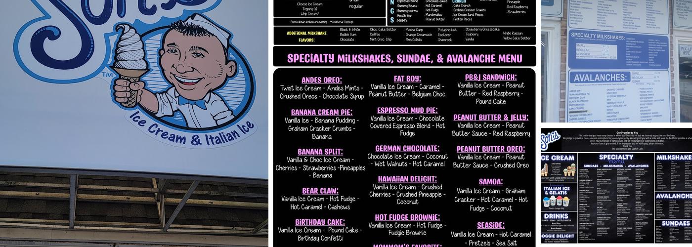 Son's Italian Ice & Ice Cream Menu