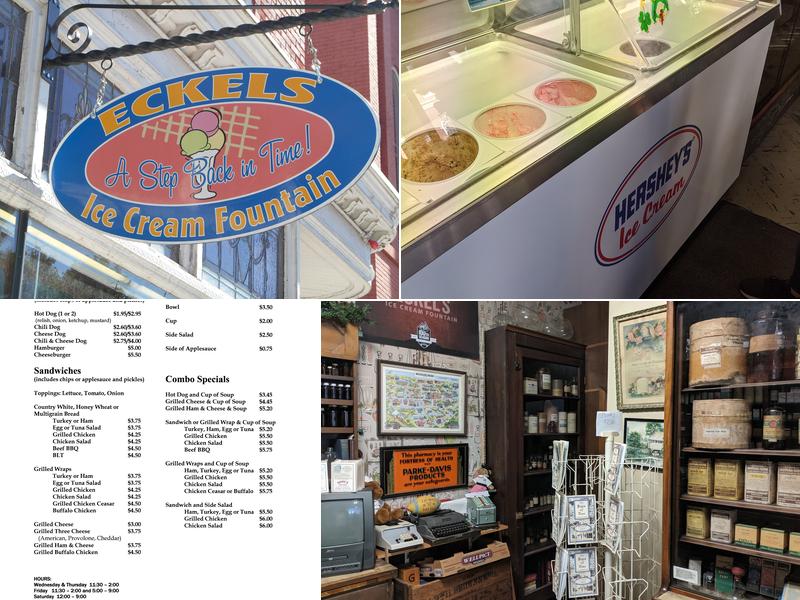 Eckels Ice Cream Fountain Menu