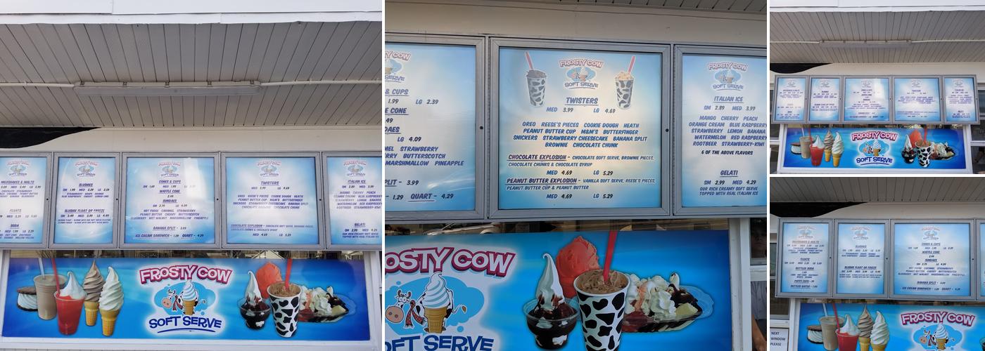 Frosty Cow Soft Serve Menu