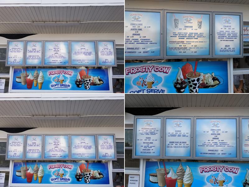 Frosty Cow Soft Serve Menu