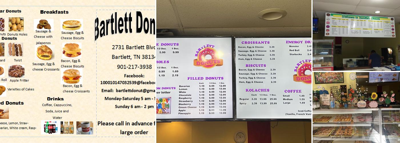 Bartlett Donuts Menu