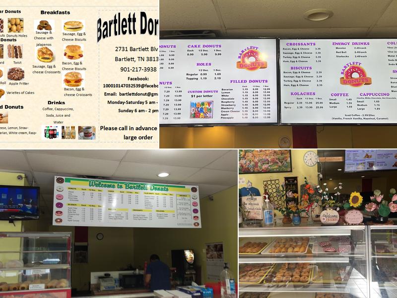 Bartlett Donuts Menu