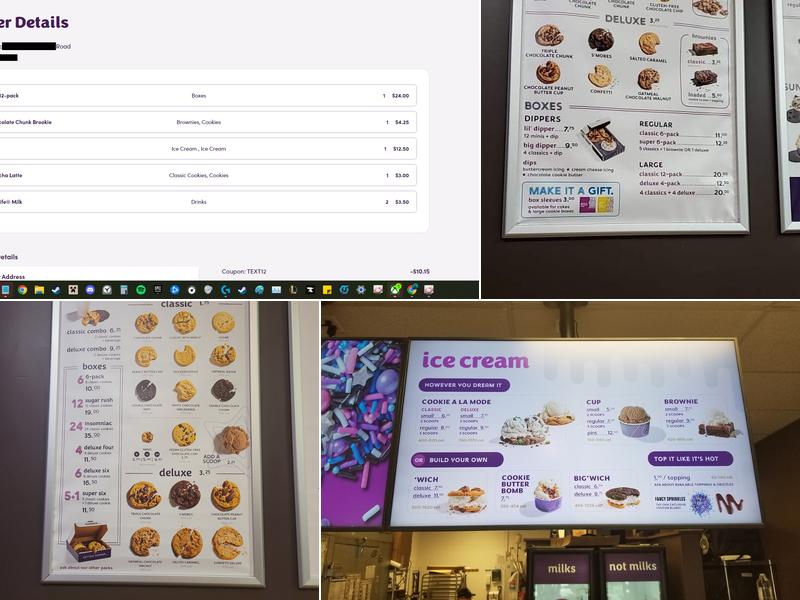 Insomnia Cookies Menu