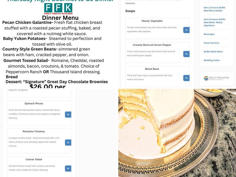 First Fruits Kitchen Menu