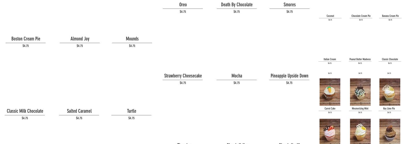 Cupcake Kitchen Menu