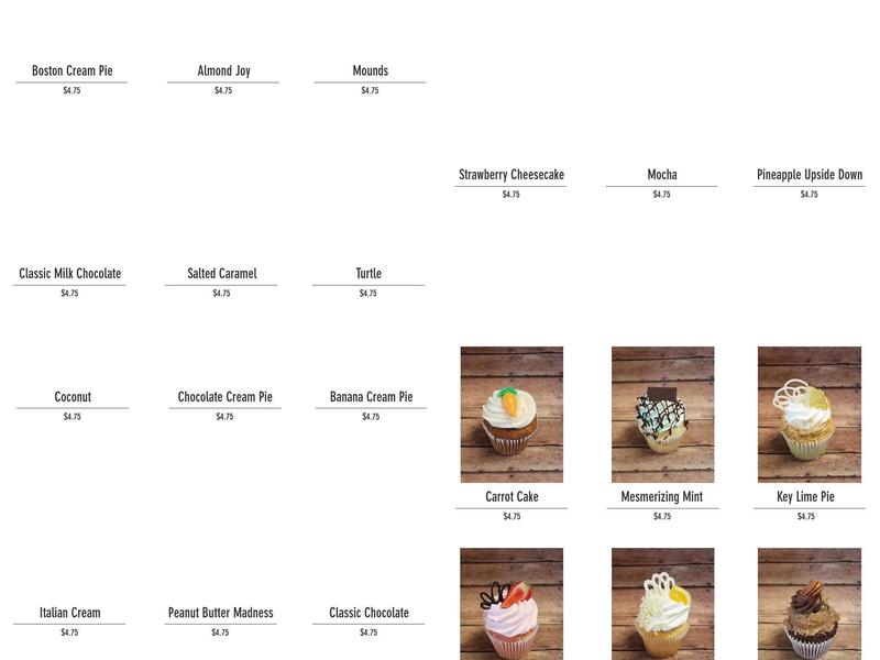Cupcake Kitchen Menu
