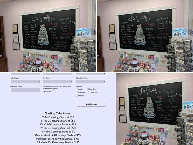 B's Sweets Menu