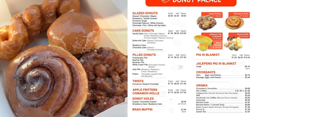 Donut Palace Menu