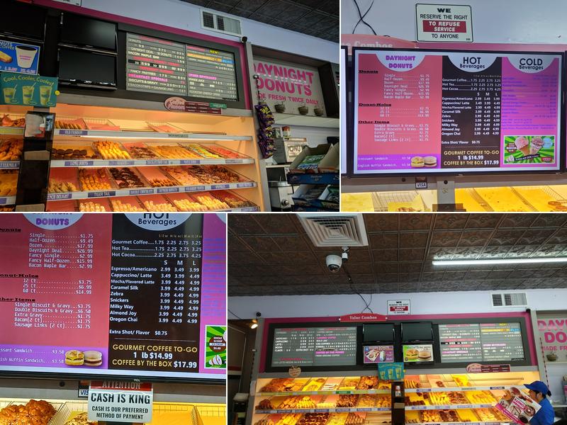 Daynight Donuts Menu