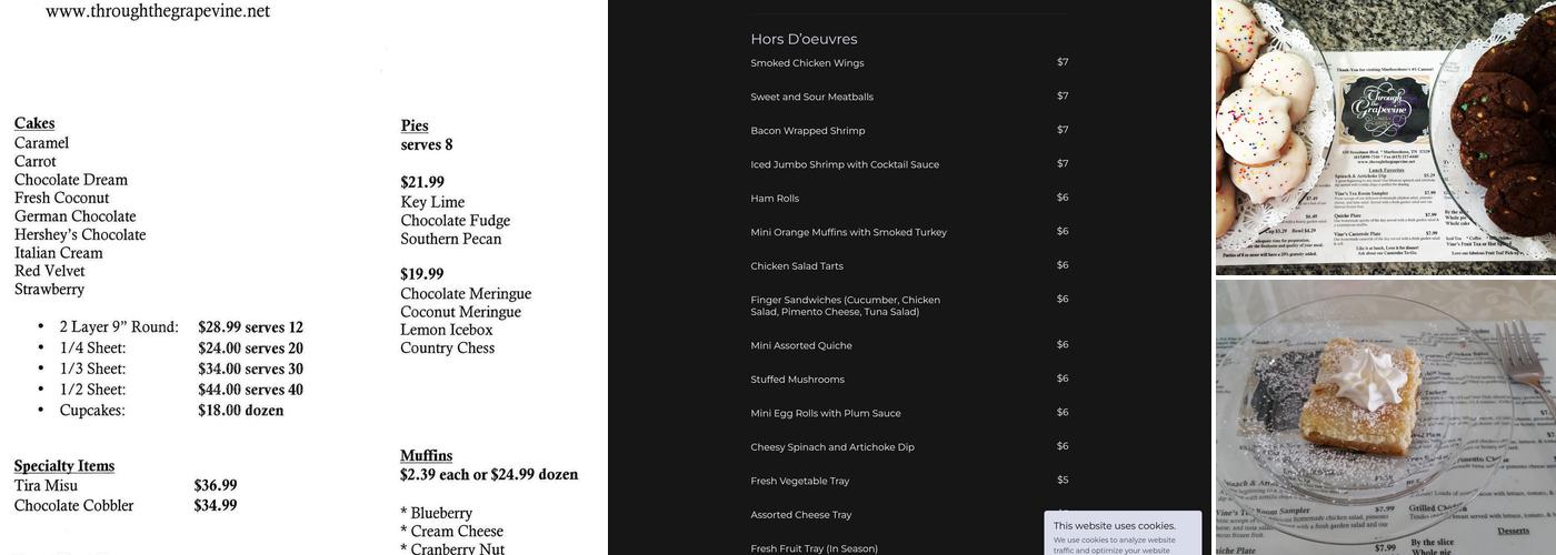 Through The Grapevine Menu