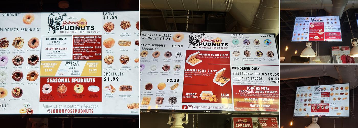 Johnny O's Spudnuts Menu
