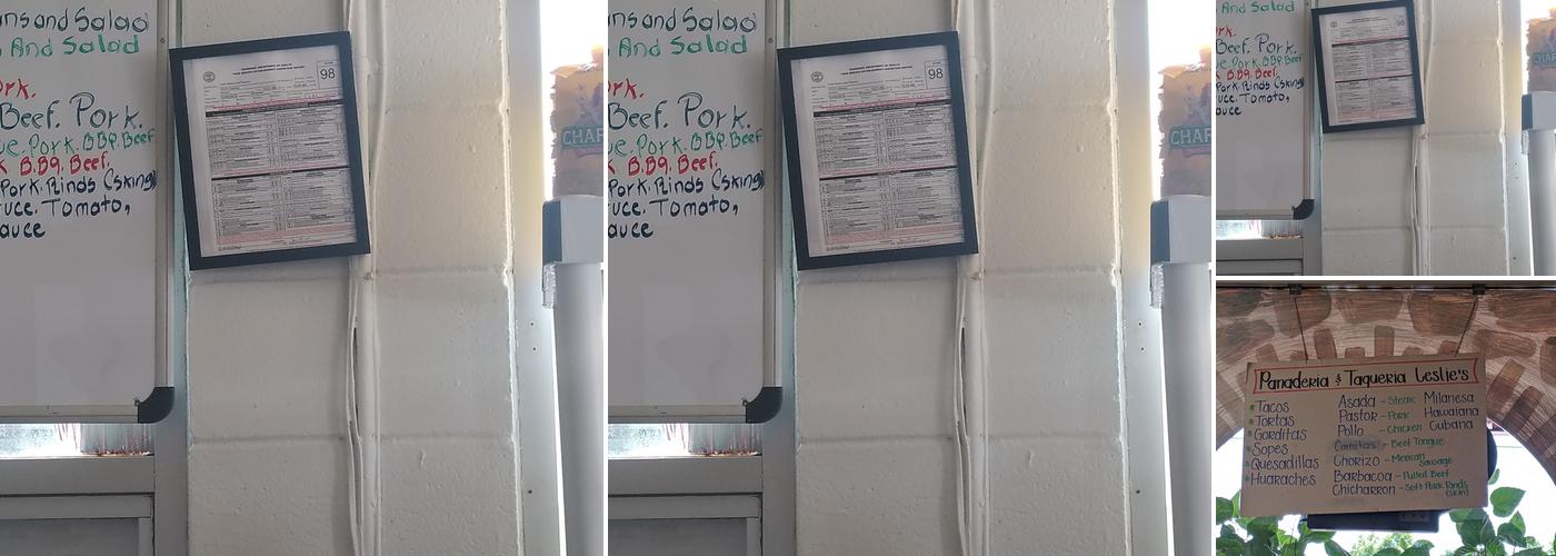 Leslie's Bakery Menu