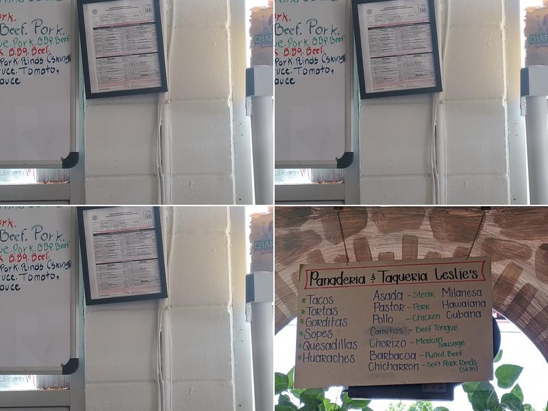 Leslie's Bakery Menu