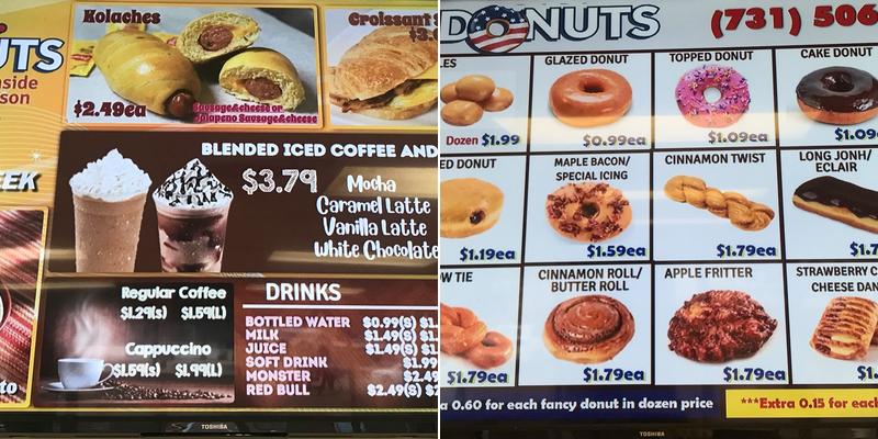 U.S. DONUTS Jackson Menu