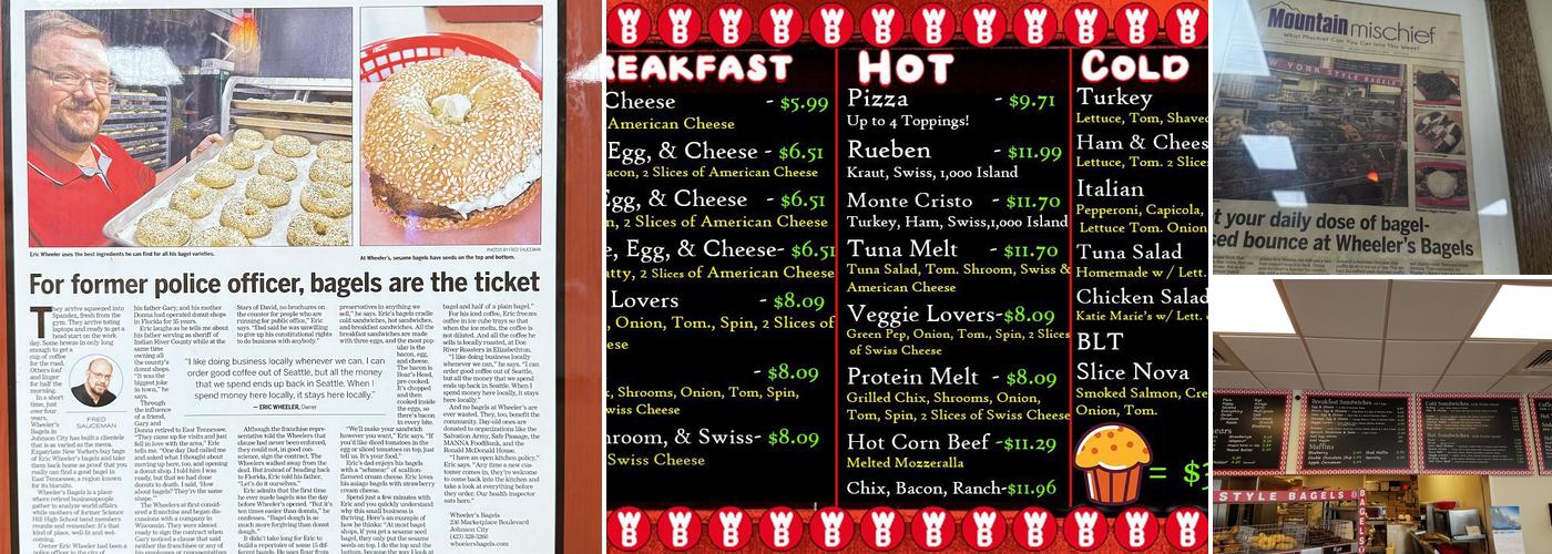 Wheeler's Bagels Menu