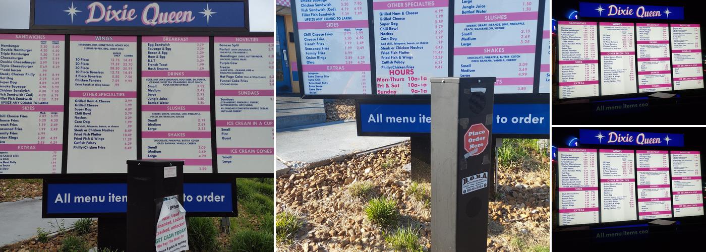 Dixie Queen Menu
