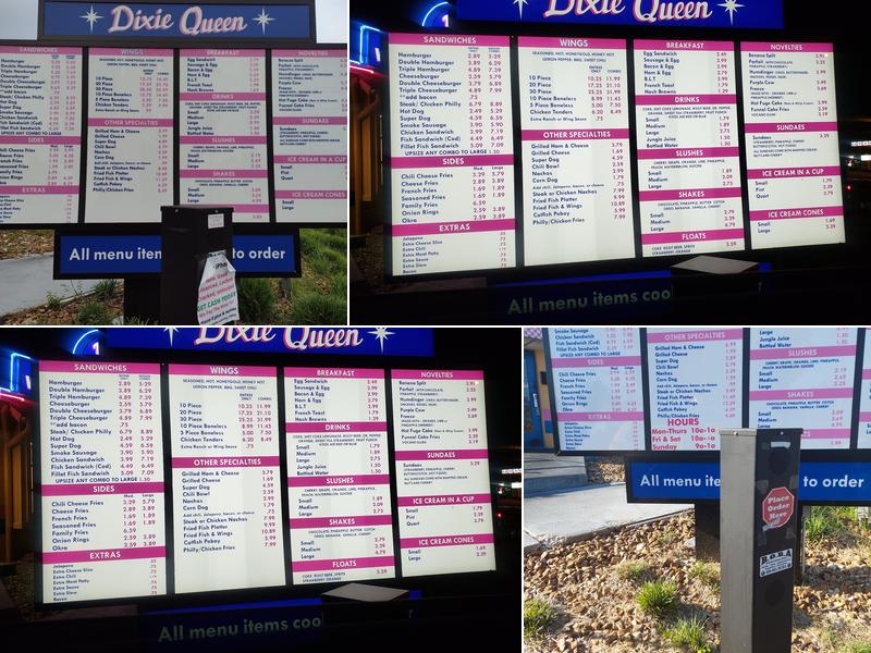Dixie Queen Menu