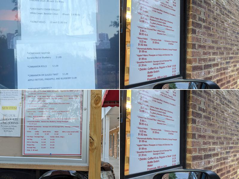 Murray's Donuts Menu