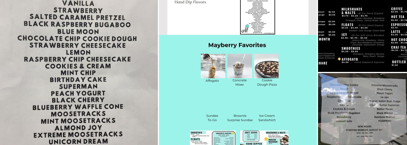 Mayberry Ice Cream, LLC Menu