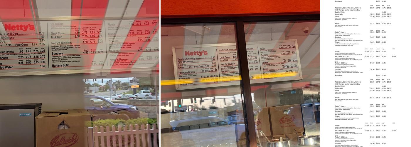 Netty's Menu
