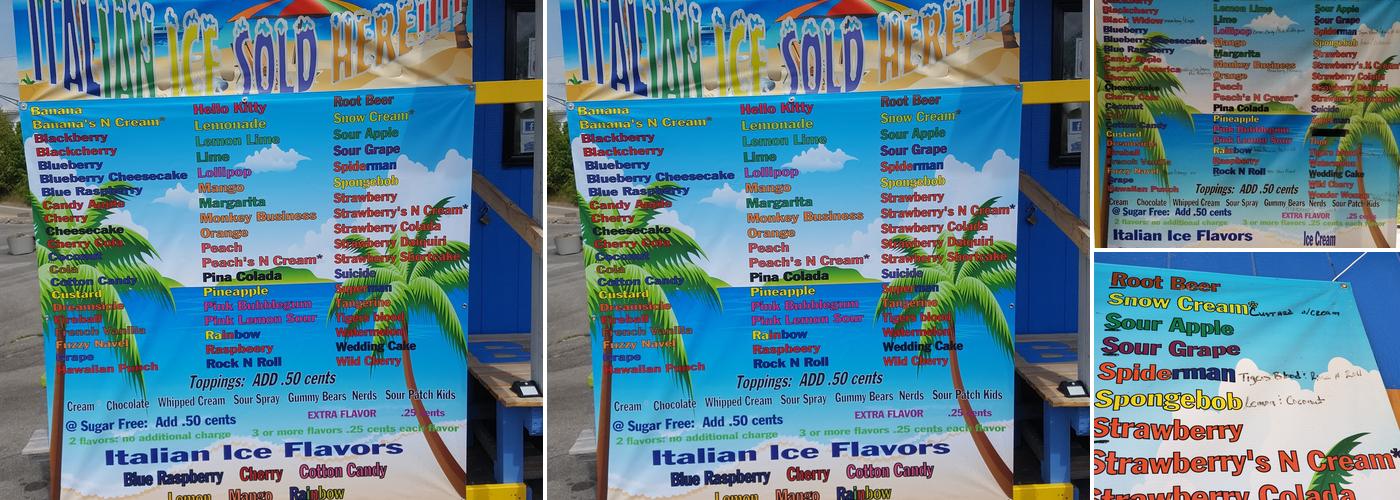 Bahama Snow Shave Ice and Mini Golf Menu