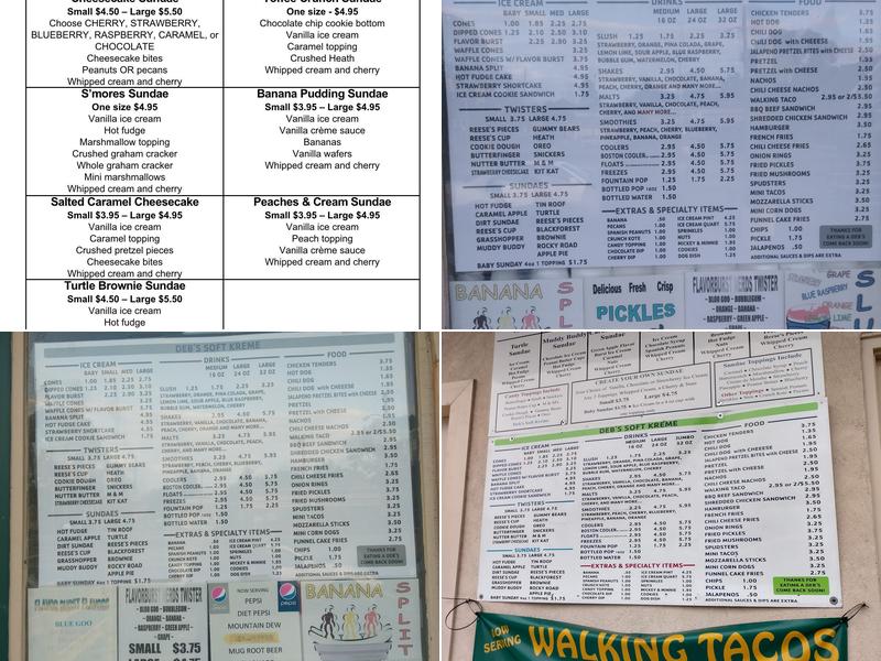 Deb's Soft Kreme Menu