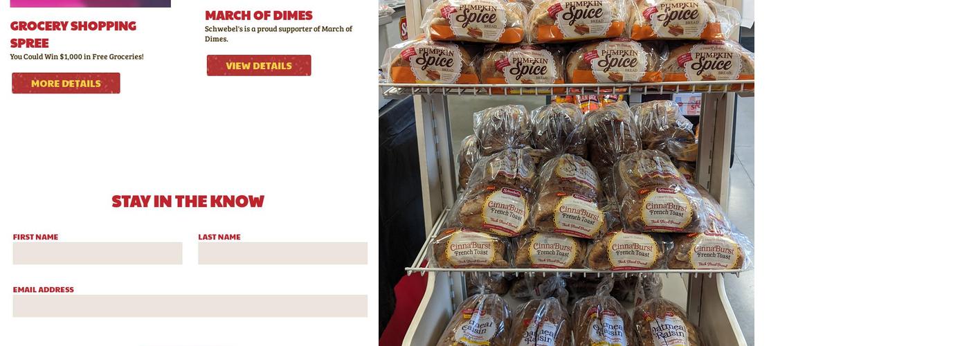 Schwebels Bakery Outlet Menu