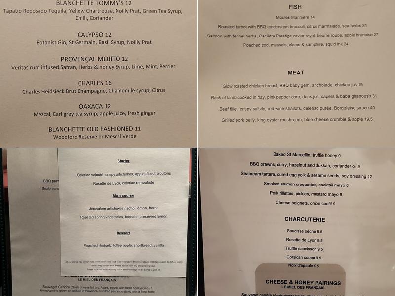 Blanchette Menu