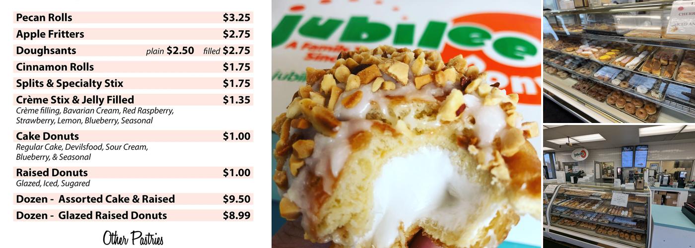 Jubilee Donuts Inc Menu