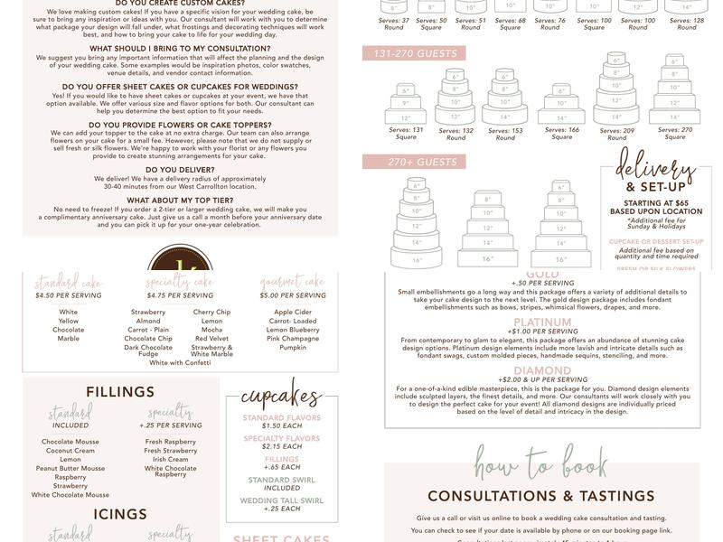 elé Cake Co. Menu